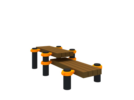 Скамья гимнастическая горизонтальная двойная Romana С3-190.01