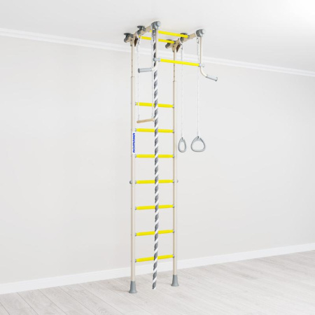 Домашний спортивный комплекс «Шведская стенка ROMANA R2» (белый прованс/желтый)