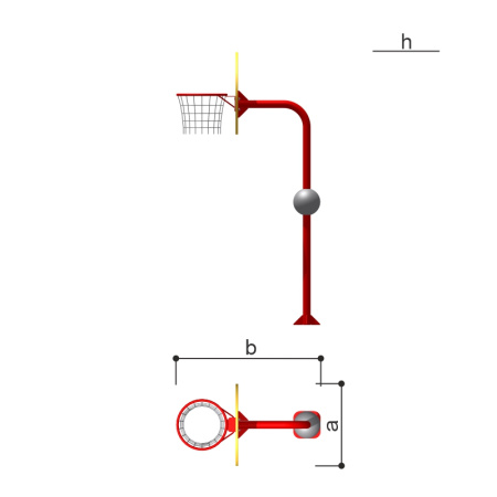 Щит с кольцом для мяча Romana 057.94.00 в Владикавказе ВИНКО