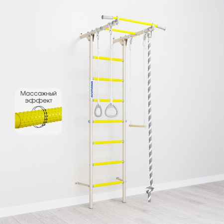 Домашний спортивный комплекс «Шведская стенка ROMANA S1» (белый прованс/желтый)