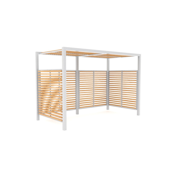 Навес "Гранит" Тип 1 (темное дерево T8017+серый металл) (бетонирование)