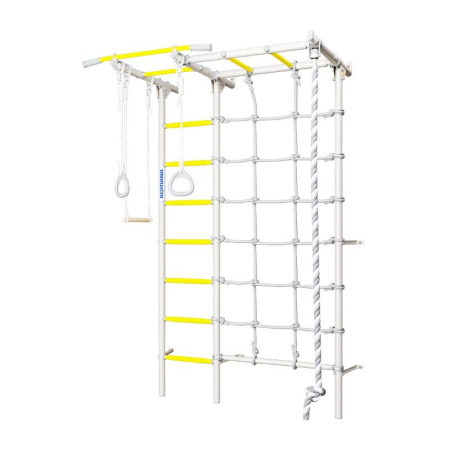 Домашний спортивный комплекс «Шведская стенка ROMANA S7» (белый прованс/желтый)