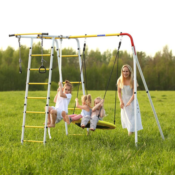 Детский спортивный комплекс для дачи ROMANA Лесная поляна - 3 NEW - Распродажа!