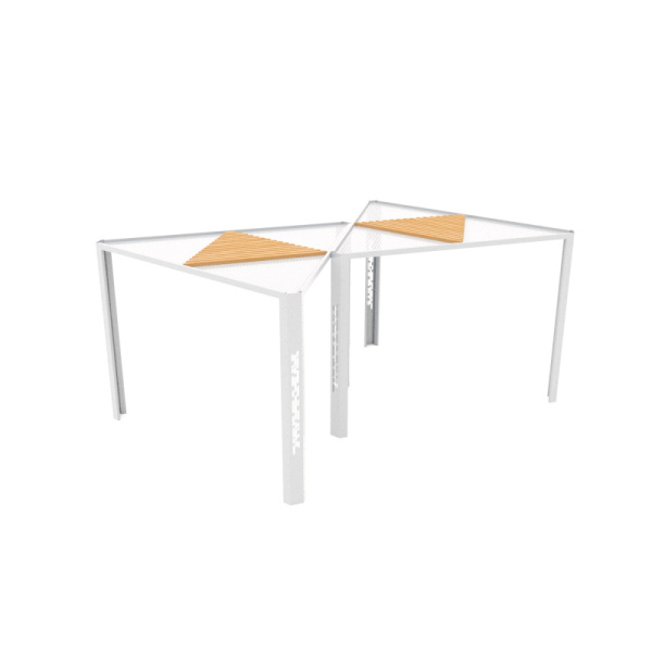 Навес "Акварель" Тип 3 (темное дерево T8017+серый металл) (бетонирование)